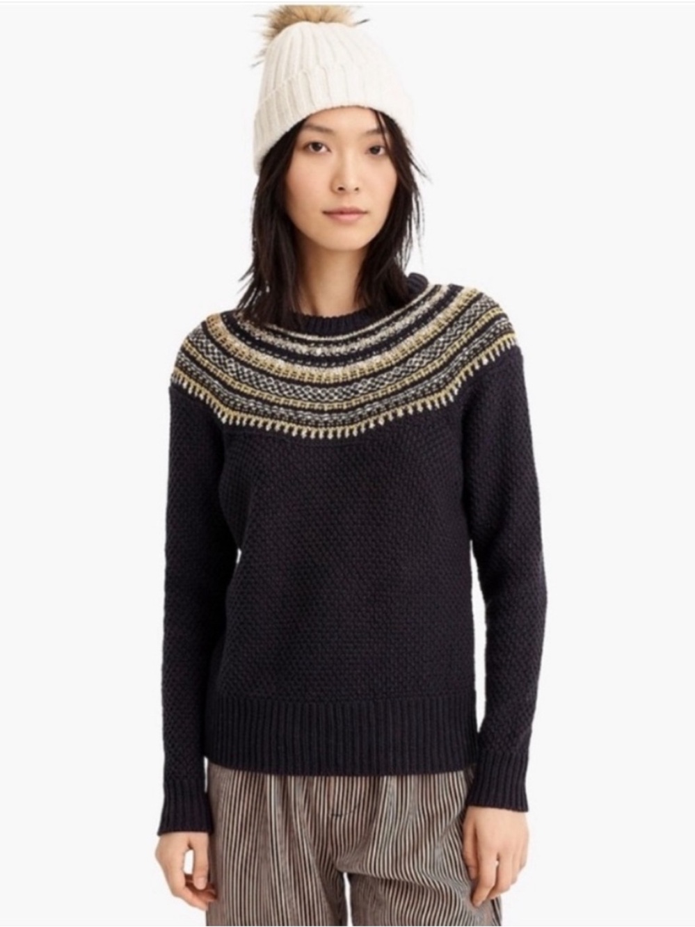 The Reeds J Crew Fair Aisle Argyle Sweater Crew Neck Size Medium Cotton Blend